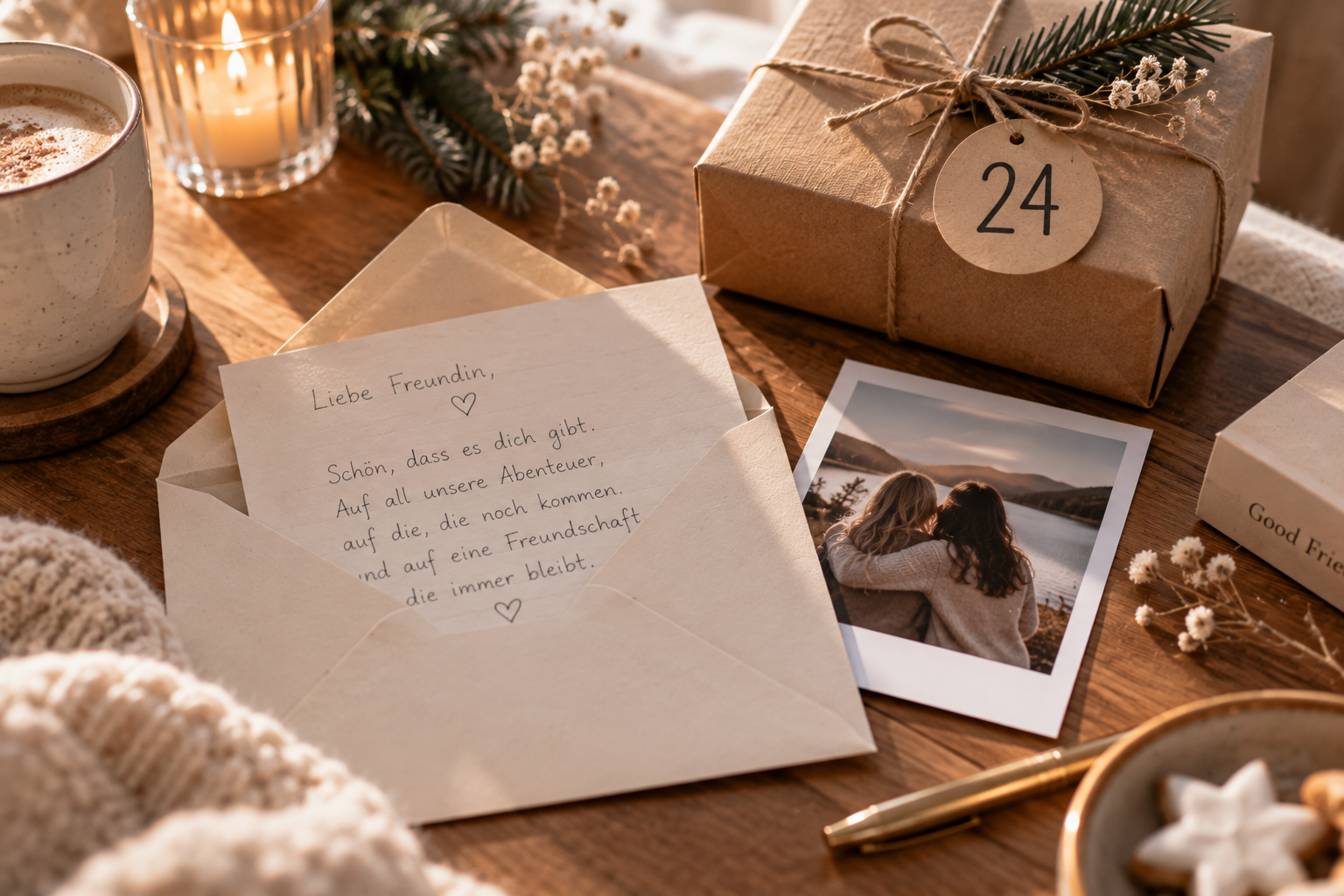 Persönlicher Brief für das letzte Türchen im Adventskalender der besten Freundin