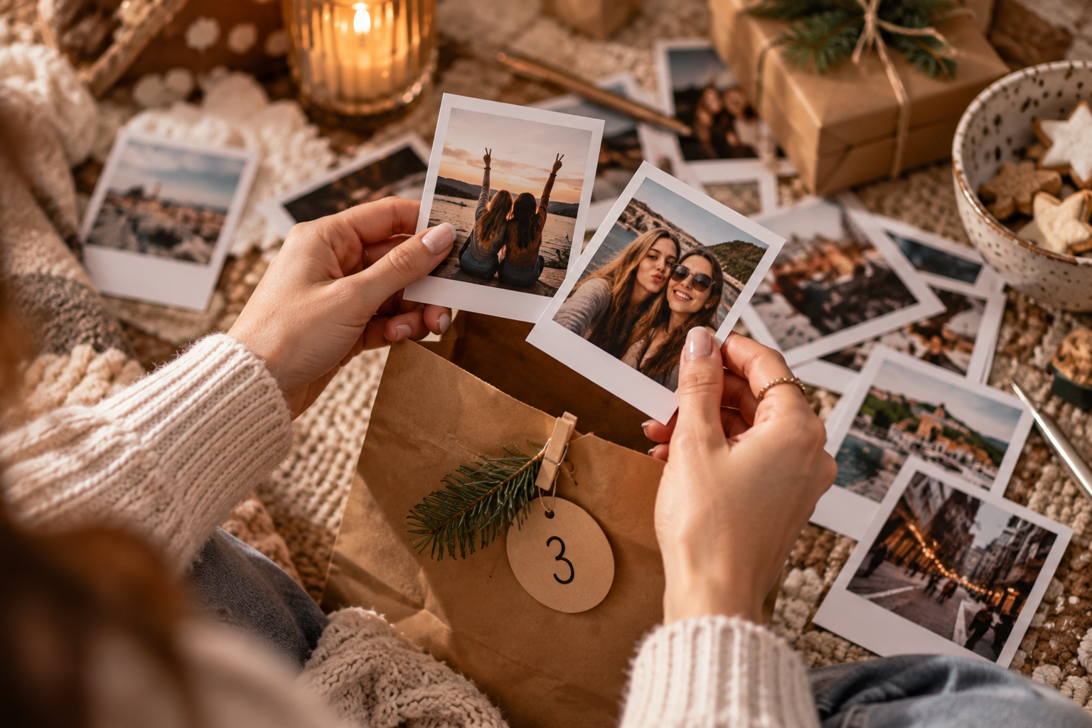 Fotos und gemeinsame Erinnerungen für den Adventskalender der besten Freundin