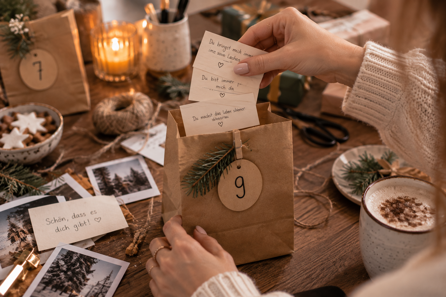 Persönliche Botschaften für den Adventskalender der besten Freundin
