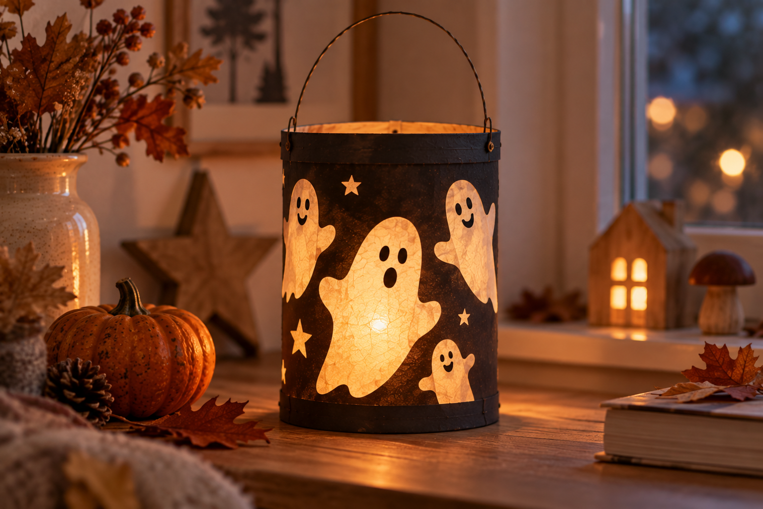 Eine Gespenster-Laterne mit Kindern basteln Gespenster-Laterne für Halloween und Laternenzeit